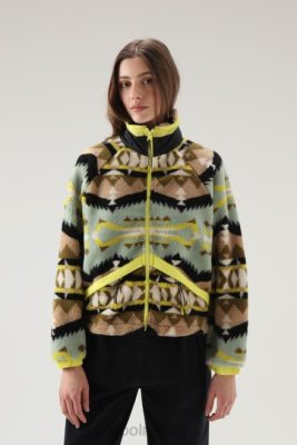 Woolrich Clothing - Woolrich Wool-Blend Sherpa Jacket with Jacquard Workmanship Desert Sage Women DL82260 Clothing