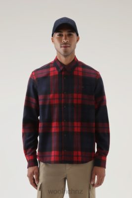 Woolrich Clothing - Woolrich Wool Blend Trout Run Plaid Flannel Shirt Red Blue Check Men DL82836 Clothing