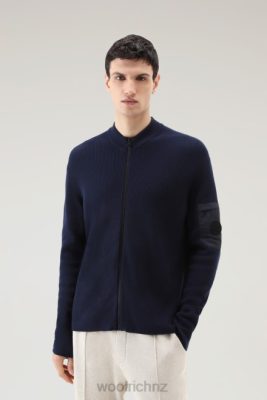 Woolrich Clothing - Woolrich Zip-up Sweater in Pure Cotton Dark Navy Men DL82569 Clothing