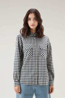 Woolrich NZ - Woolrich Appalachian Trail Check Shirt in Pure Cotton Blue Buffalo Women DL82100 Clothing