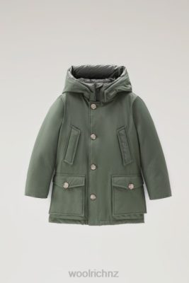 Woolrich NZ - Woolrich B Arctic Parka in Ramar with Protective Hood Thyme Green Boys DL82931 Clothing