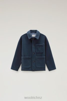Woolrich NZ - Woolrich B Interlock Blazer Melton Blue Boys DL82913 Clothing