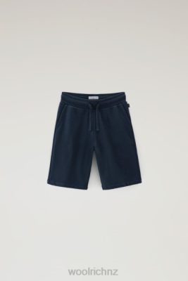 Woolrich NZ - Woolrich B Shorts in Pure Cotton Melton Blue Boys DL82883 Clothing