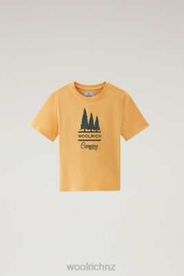 Woolrich NZ - Woolrich B Tee in Pure Cotton with Print Fire Yellow Boys DL82886 Clothing