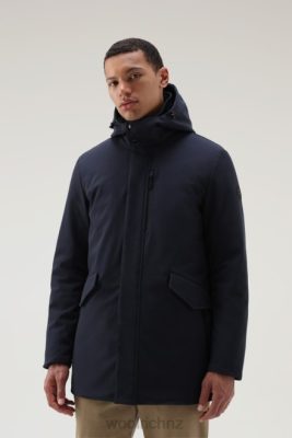 Woolrich NZ - Woolrich Barrow Mac Softshell Coat Melton Blue Men DL82826 Clothing