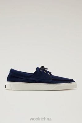 Woolrich NZ - Woolrich Boat Shoes in Suede Leather Blue Men DL82514 Footwear