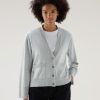 Woolrich NZ - Woolrich Cardigan in a Cotton Cashmere Blend Grey Melange Women DL82109 Clothing