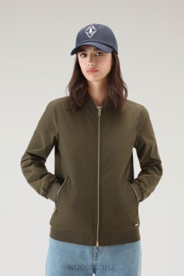Woolrich NZ - Woolrich Charlotte Bomber in Urban Touch Dark Green Women DL824 Clothing
