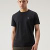 Woolrich NZ - Woolrich Cotton Sheep T-shirt Black Men DL82721 Clothing