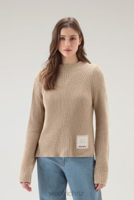 Woolrich NZ - Woolrich Crewneck Sweater in Pure Cotton with Natural Garment-Dye Finish Milky Cream Women DL82136 Clothing