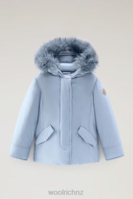 Woolrich NZ - Woolrich G Short Arctic Parka with Cashmere Fur Cloud Blue Girls DL82925 Clothing