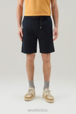 Woolrich NZ - Woolrich Garment-Dyed Chino Shorts in Stretch Cotton Melton Blue Men DL82433 Clothing