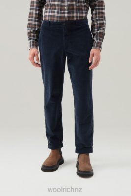 Woolrich NZ - Woolrich Garment-Dyed Pants in Corduroy Melton Blue Men DL82685 Clothing