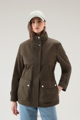 Woolrich NZ - Woolrich Havice Field Jacket with Foldable Hood Dark Green Women DL8252 Clothing