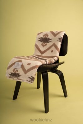 Woolrich NZ - Woolrich Jacquard Stripe Blanket in Pure Wool Milky Cream Unisex DL82238 Accessories