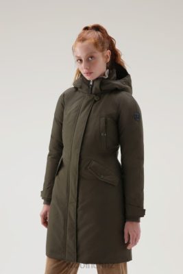 Woolrich NZ - Woolrich Keating Long Parka in Ramar Cloth Dark Green Women DL82286 Clothing