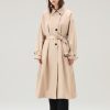 Woolrich NZ - Woolrich Lakeside Cotton Trench Coat Feather Beige Women DL8225 Clothing