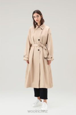 Woolrich NZ - Woolrich Lakeside Cotton Trench Coat Feather Beige Women DL8225 Clothing