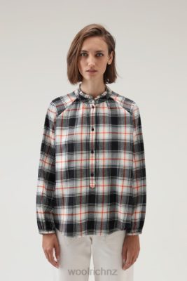 Woolrich NZ - Woolrich Light Flannel Check Blouse Flame Black Check Women DL82229 Clothing