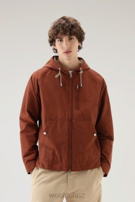Woolrich NZ - Woolrich Lobster Jacket in Light Eco Ramar with Hood Warm Brown Heather Men DL82505 Clothing