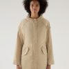 Woolrich NZ - Woolrich Long Summer Parka in Urban Touch Feather Beige Women DL8261 Clothing