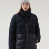 Woolrich NZ - Woolrich Luxe Puffy Jacket Melton Blue Women DL82343 Clothing