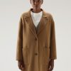 Woolrich NZ - Woolrich Manteco Virgin Double Wool Coat Dark Camel Women DL82307 Clothing