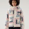 Woolrich NZ - Woolrich Pennsylvania Lightweight Down Jacket with Detachable Hood Cream Patchwork Women DL8219 Clothing