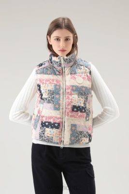 Woolrich NZ - Woolrich Pennsylvania Quilted Vest with Patchwork Print Cream Patchwork Women DL82124 Clothing