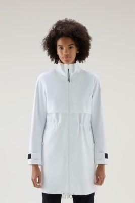 Woolrich NZ - Woolrich Pequea Coat in Stretch Nylon Bright White Women DL8294 Clothing
