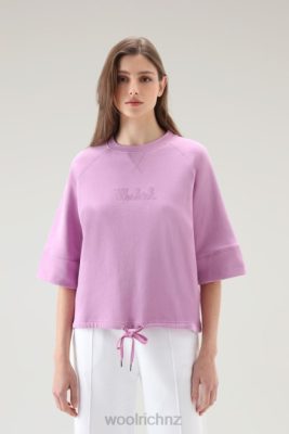 Woolrich NZ - Woolrich Pure Cotton Crewneck with Three Quarter Sleeves Smoky Rose Women DL82127 Clothing