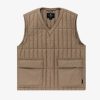 Woolrich NZ - Woolrich Quilted Vest in Microfiber with Pockets-Aime Leon Dore Winter Twig Men DL82769 Clothing