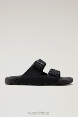 Woolrich NZ - Woolrich Sandals in Vegan Leather with Buckles Black Women DL8291 Footwear