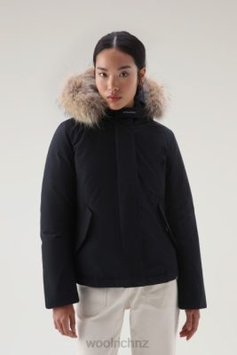 Woolrich NZ - Woolrich Short Arctic Parka in Ramar Cloth with Detachable Fur Dark Navy Women DL82370 Clothing