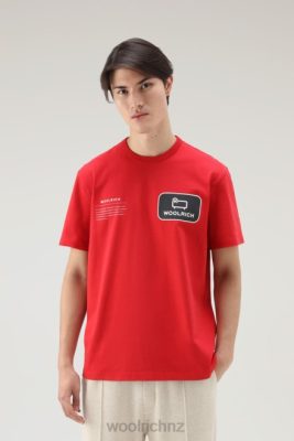Woolrich NZ - Woolrich Trails T-shirt in Pure Cotton Sky Red Men DL82469 Clothing