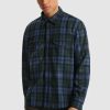 Woolrich NZ - Woolrich Wool Blend Oxbow Flannel Overshirt-Made in USA Blackwatch Men DL82859 Clothing
