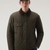 Woolrich NZ - Woolrich Work Duster Jacket in Eco Ramar Dark Green Men DL82682 Clothing