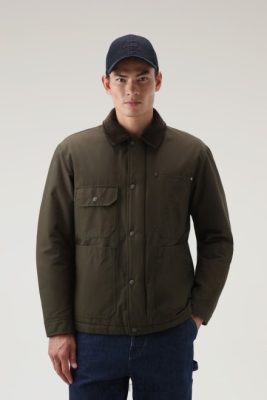 Woolrich NZ - Woolrich Work Duster Jacket in Eco Ramar Dark Green Men DL82682 Clothing