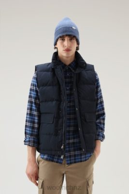 Woolrich Parka - Woolrich Aleutian Vest with Detachable Hood Melton Blue Men DL82774 Clothing