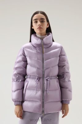 Woolrich Parka - Woolrich Aliquippa Silky Down Jacket with a Drawstring Waist Lilac Dawn Women DL82315 Clothing