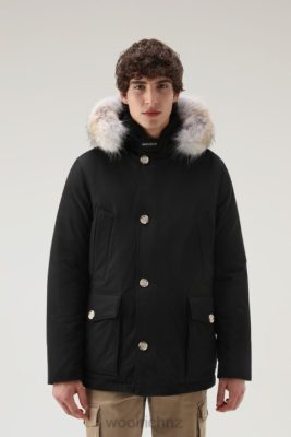 Woolrich Parka - Woolrich Arctic Anorak in Ramar Cloth with Detachable Fur Black Men DL82849 Clothing