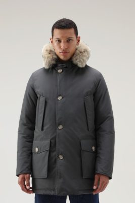 Woolrich Parka - Woolrich Arctic Parka in Ramar Cloth with Detachable Fur Trim Grey Shadow Men DL82846 Clothing