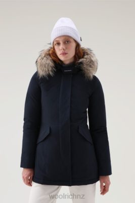 Woolrich Parka - Woolrich Arctic Parka in Urban Touch with Detachable Fur Melton Blue Women DL82279 Clothing