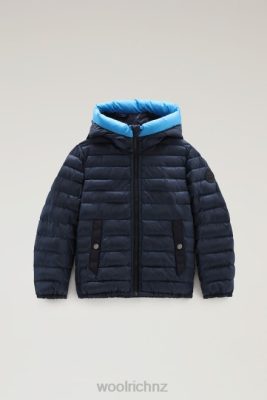 Woolrich Parka - Woolrich B Sundance Hooded Down Jacket in Recycled Ripstop Melton Blue Boys DL82927 Clothing