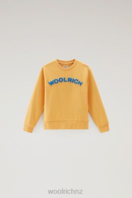 Woolrich Parka - Woolrich B Varsity Crewneck in Pure Cotton Fire Yellow Boys DL82867 Clothing
