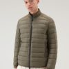 Woolrich Parka - Woolrich Bering Tech Lightweight Down Jacket in Microfiber Dark Green Men DL82564 Clothing