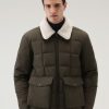 Woolrich Parka - Woolrich Blizzard Duster Quilted Jacket in Eco Ramar Dark Green Men DL82657 Clothing