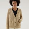 Woolrich Parka - Woolrich Cardigan in Pure Organic with Natural Garment-Dye Finish Milky Cream Women DL8293 Clothing
