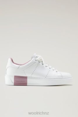 Woolrich Parka - Woolrich Classic Court Sneakers in Soft Leather with Contrast Lining White Rose Women DL82201 Footwear