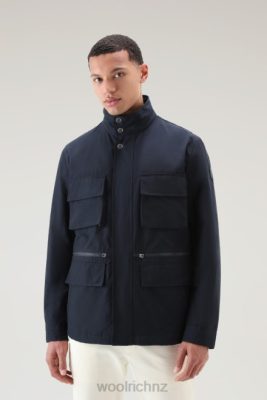 Woolrich Parka - Woolrich Cruiser Field Jacket in Light Eco Ramar with Foldable Hood Melton Blue Men DL82558 Clothing